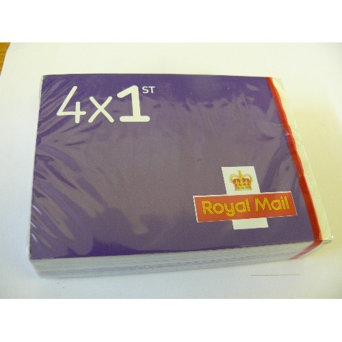 43 - SEALED PACK OF 50 BOOKS OF 4 X 1ST CLASS STAMPS (200 IN TOTAL). RETAIL £270 GUARANTEED GENUINE