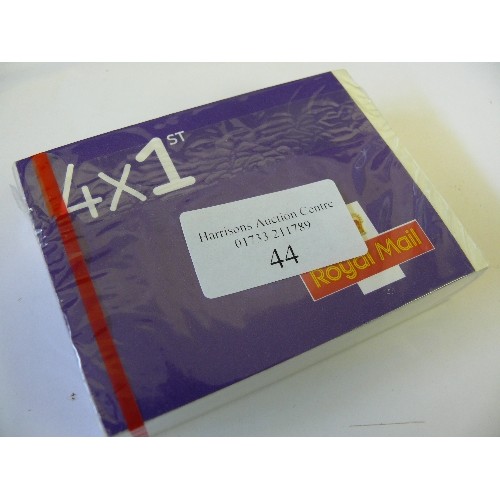 44 - SEALED PACK OF 50 BOOKS OF 4 X 1ST CLASS STAMPS (200 IN TOTAL). RETAIL £270 GUARANTEED GENUINE