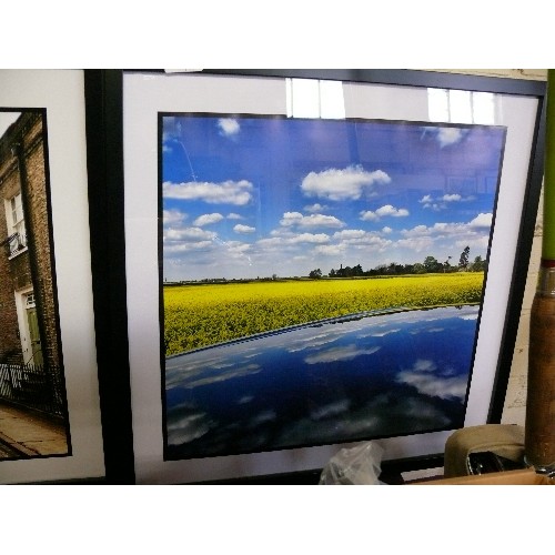 199 - A FRAMED AND GLAZED PHOTO OF MALCOLM STREET IN CAMBRIDGE PLUS A PHOTO OF A RAPESEED FIELD IN MATCHIN... 