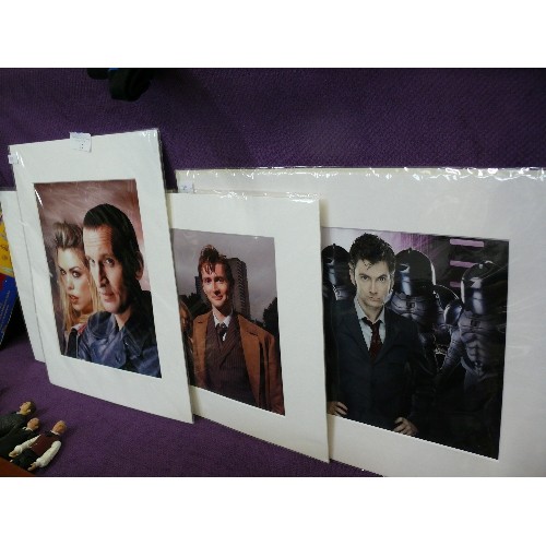 132 - A SELECTION OF DOCTOR WHO PRINTS FEATURING DAVID TENNANT, CHRISTOPHER ECCLESTON, ROSE, DALEK AND THE... 