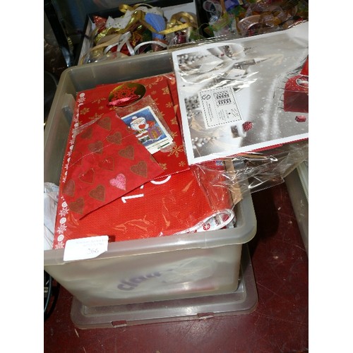 266 - A TUB OF CHRISTMAS ITEMS TO INCLUDE NEW CARDS, CRAFTWARE ETC