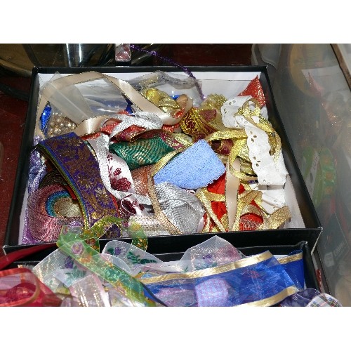 249 - 2 BOXES OF VARIOUS RIBBONS