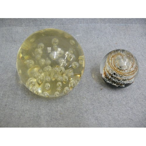 309 - 2 DECORATIVE GLASS PAPERWEIGHTS