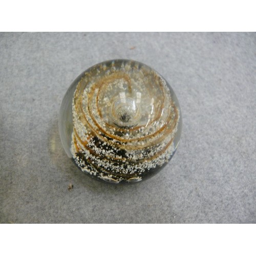 309 - 2 DECORATIVE GLASS PAPERWEIGHTS