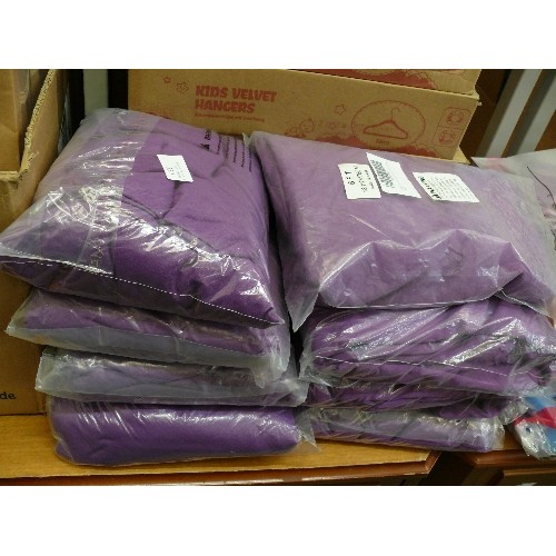 330 - 8 6FT CORPORATE PURPLE STRETCH TABLECOVERS NEW IN PACKS