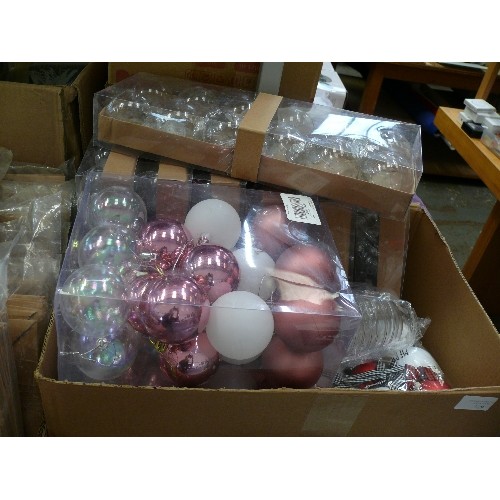 329 - BOX OF APPROXIMATELY 180 NEW BAUBLES (MOSTLY CLEAR TO USE FOR CRAFTS)