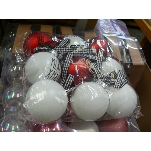 329 - BOX OF APPROXIMATELY 180 NEW BAUBLES (MOSTLY CLEAR TO USE FOR CRAFTS)