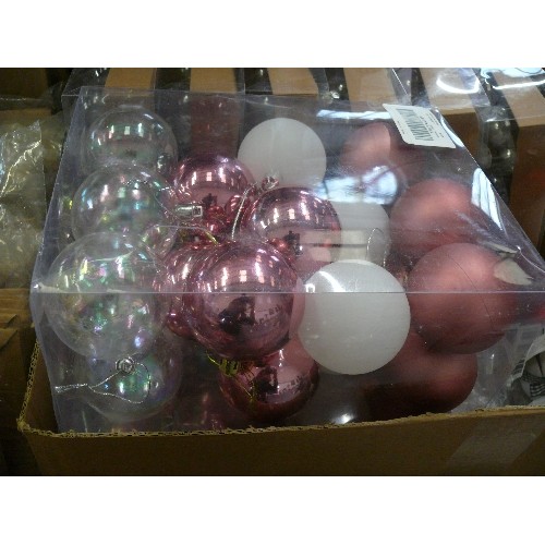 329 - BOX OF APPROXIMATELY 180 NEW BAUBLES (MOSTLY CLEAR TO USE FOR CRAFTS)