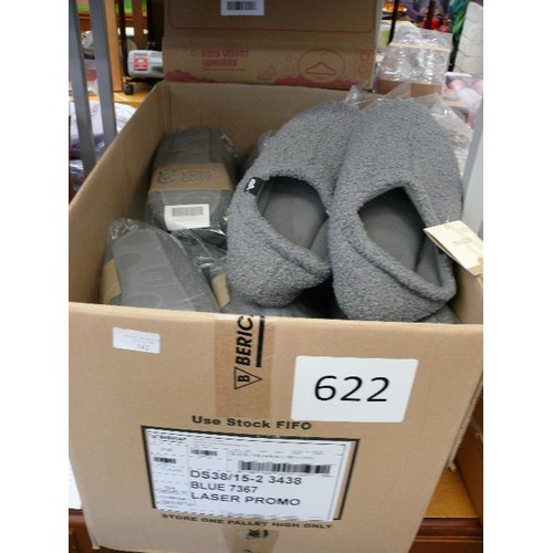 342 - 30 NEW PAIRS OF UNISEX SLIPPERS SIZES 5-8 1/2