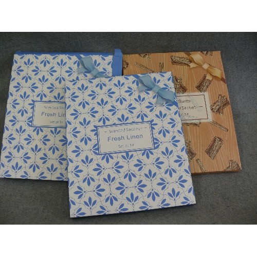 343 - 11 NEW BOXES OF SCENT SACHET PACKS FOR WARDROBES & DRAWERS