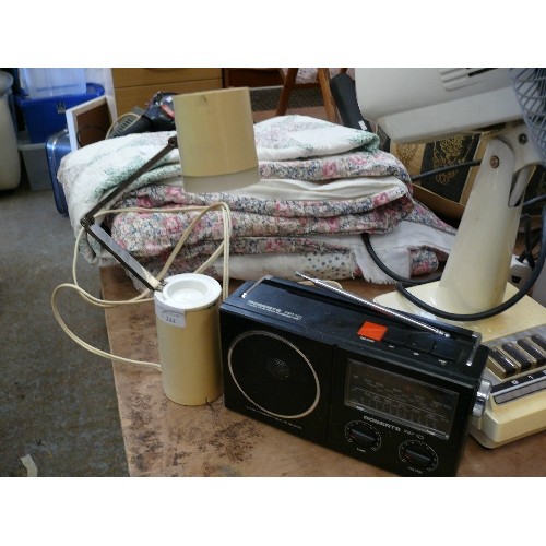 344 - A ROBERTS RP10 3 WAVE BAND RADIO AND A RETRO DESK LAMP