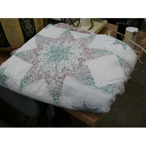 346 - A LARGE PATCHWORK QUILT