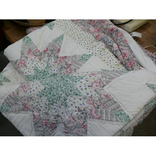 346 - A LARGE PATCHWORK QUILT