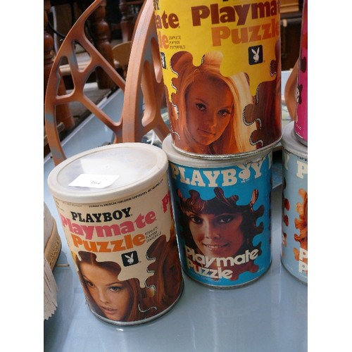 364 - 5 VINTAGE PLAYBOY PUZZLES IN ORIGINAL TUBS