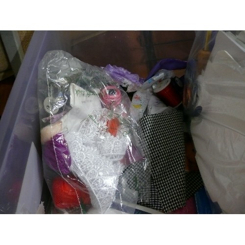 287 - A LARGE BOX OF CRAFTING, NEW CREPE PAPER ETC