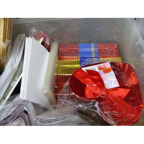 286 - A LARGE BOX OF NEW PAPER, GIFT BOXES AND PAPER BAGS