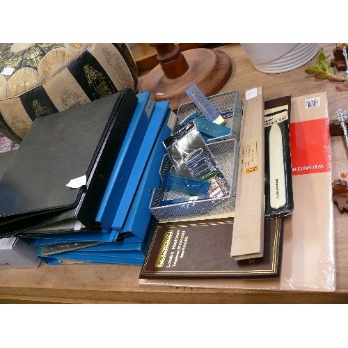 349 - A SELECTION OF STATIONERY TO INCLUDE NEW ENVELOPES, BLOTTER, DRAWING LEADS ETC