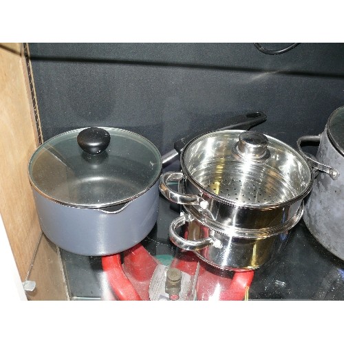 388 - A SELECTION OF SAUCEPANS