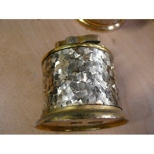 241 - 4 DECORATIVE BRASS TABLE LIGHTERS