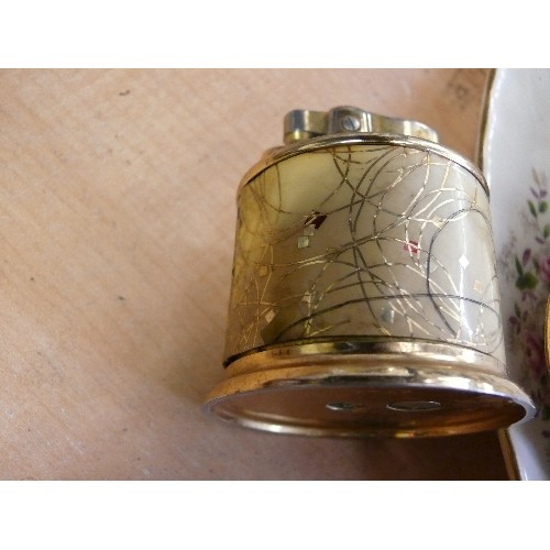 241 - 4 DECORATIVE BRASS TABLE LIGHTERS