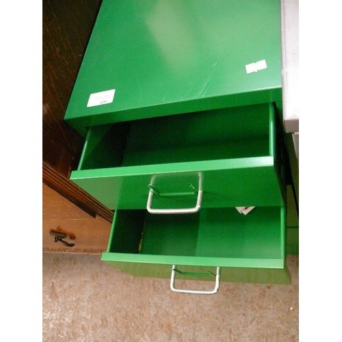 406 - GREEN METAL 6 DRAWER INDEX FILING CABINET