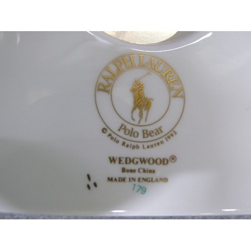 1 - WEDGWOOD CERAMIC CLOCK ' RALPH LAUREN' IN BLUE AND WHITE STRIPE