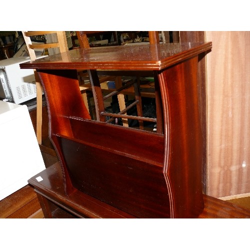 445 - SLIM MAHOGANY MAGAZINE RACK