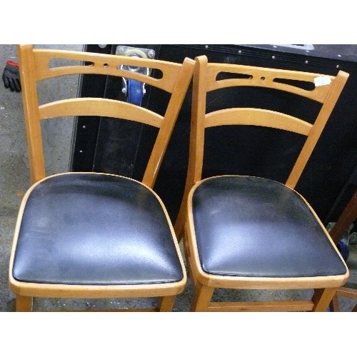 485 - PAIR OF 1950'S KITCHEN CHAIRS WITH BLACK VINYL SEATS