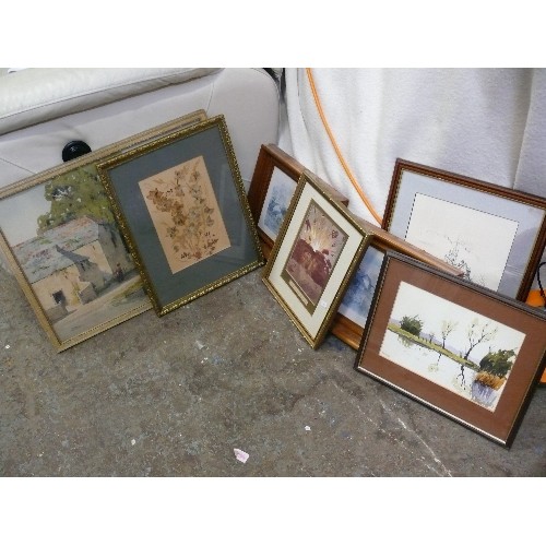 499B - SELECTION OF FRAMED PAINTINGS AND SOME PRINTS