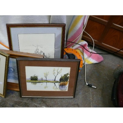 499B - SELECTION OF FRAMED PAINTINGS AND SOME PRINTS