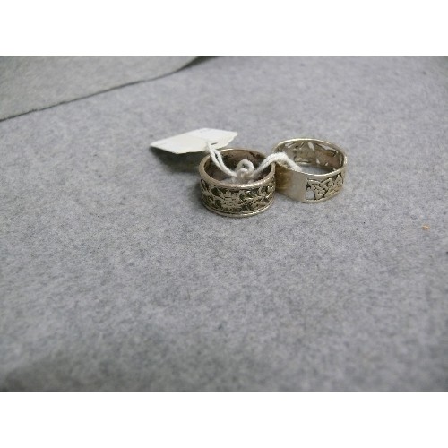 50 - TWO SILVER RINGS BOTH ETHNIC DESIGN