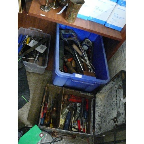 178 - 3 BOXES OF VARIOUS VINTAGE TOOLS ETC