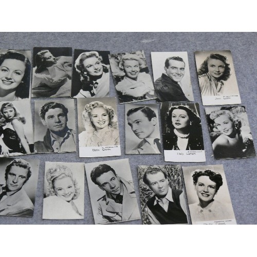 31 - A collection of 30 X 1930's and 40's miniature film star photographs by Rank, Warner Bros, Metro-Gol... 