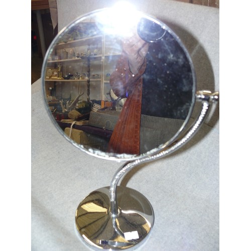 116 - A DECORATIVE SHAVING MIRROR WITH DIAMONTE DETAIL