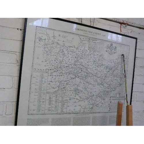 193A - SYMONSON'S MAP OF KENT, A PUBLISHED BY STENT 1650, FRAMED AND GLAZED