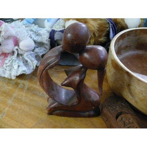 374 - CARVED WOODEN TREEN ITEMS