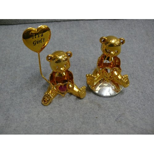 6 - 11 X 24ct GOLD PLATED CRYSTAL TEMPTATIONS CUT AUSTRIAN CRYSTAL ANIMALS - FROGS, DOLPHIN, OWL