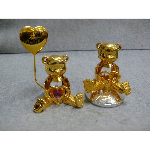 6 - 11 X 24ct GOLD PLATED CRYSTAL TEMPTATIONS CUT AUSTRIAN CRYSTAL ANIMALS - FROGS, DOLPHIN, OWL