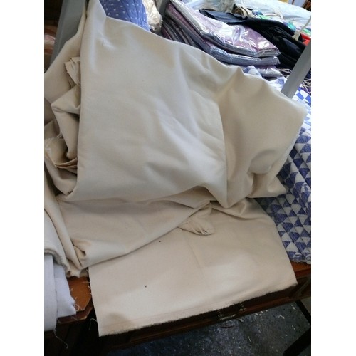 180 - VERY LARGE OFFCUTS OF CREAM COLOURED FABRIC