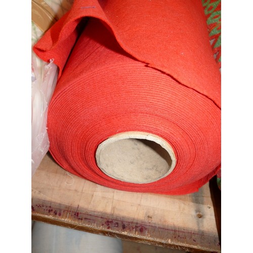 211 - A LARGE ROLL OF RED FELT FABRIC