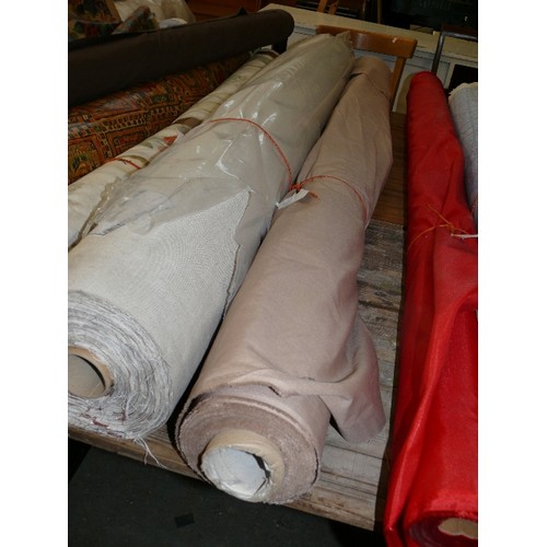 240 - A LARGE ROLL OF MUSHROOM COLOUR FABRIC