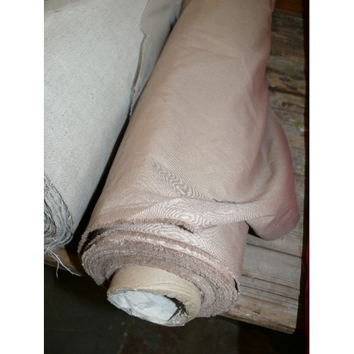 240 - A LARGE ROLL OF MUSHROOM COLOUR FABRIC