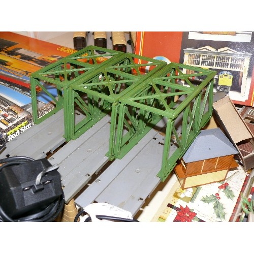 73 - A SELECTION OF MODEL RAILWAY BUILDINGS, CONTROLLERS AND ACCESSORIES