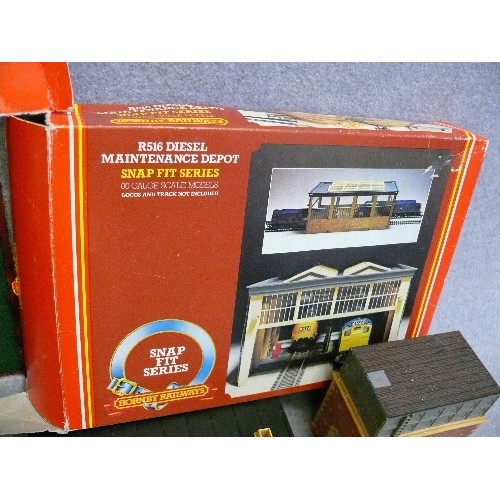 73 - A SELECTION OF MODEL RAILWAY BUILDINGS, CONTROLLERS AND ACCESSORIES