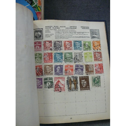 137 - A COLLECTION OF 3 WORLD STAMP ALBUMS WITH CONTENTS OF INTERESTING AND OLD STAMPS