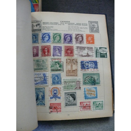 137 - A COLLECTION OF 3 WORLD STAMP ALBUMS WITH CONTENTS OF INTERESTING AND OLD STAMPS