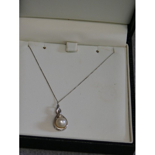 9 - A LESLIE DAVIS JEWELLERS SILVER PENDANT ON SILVER CHAIN