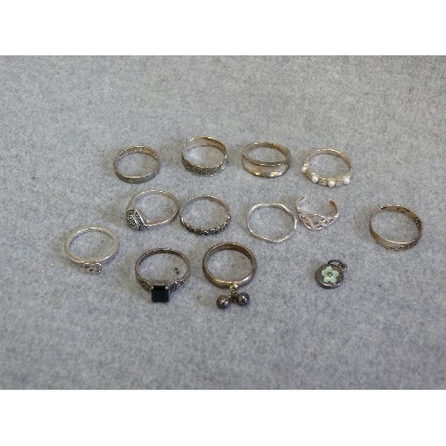 20 - 12 SOLID SILVER RINGS DIFFERENT SIZES ALL STAMPED 925