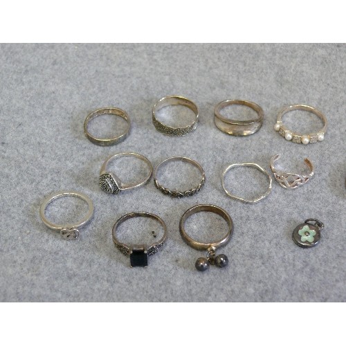 20 - 12 SOLID SILVER RINGS DIFFERENT SIZES ALL STAMPED 925