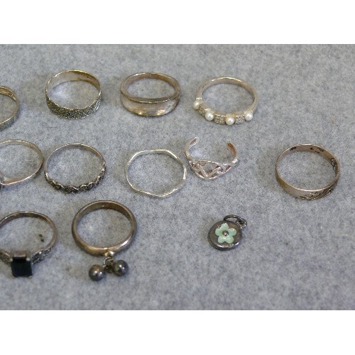 20 - 12 SOLID SILVER RINGS DIFFERENT SIZES ALL STAMPED 925